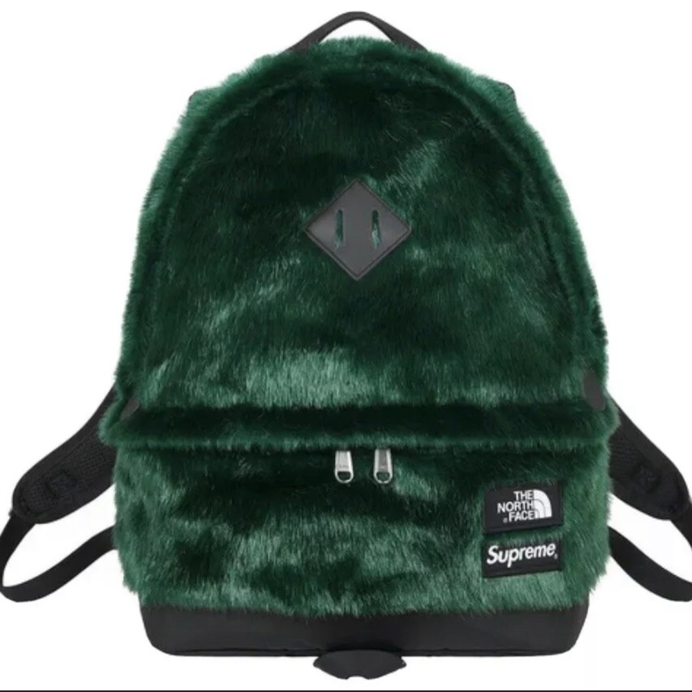 Supreme x North Face Faux Fur Backpack in Emerald